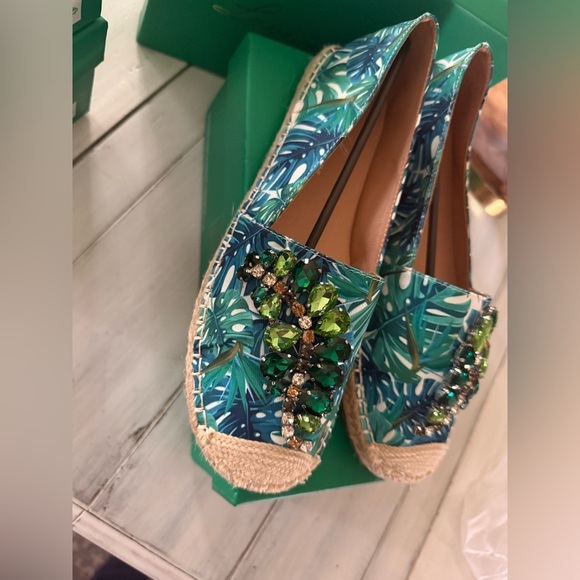 Lauren Lorraine Tropical Embellished Flat Espadrille - Picture 5 of 7